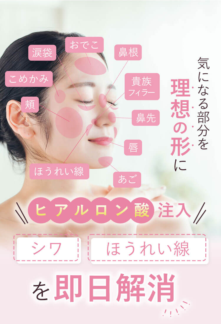 気になる部分を理想の形に ヒアルロン酸注入 シワ ほうれい線を即日解消